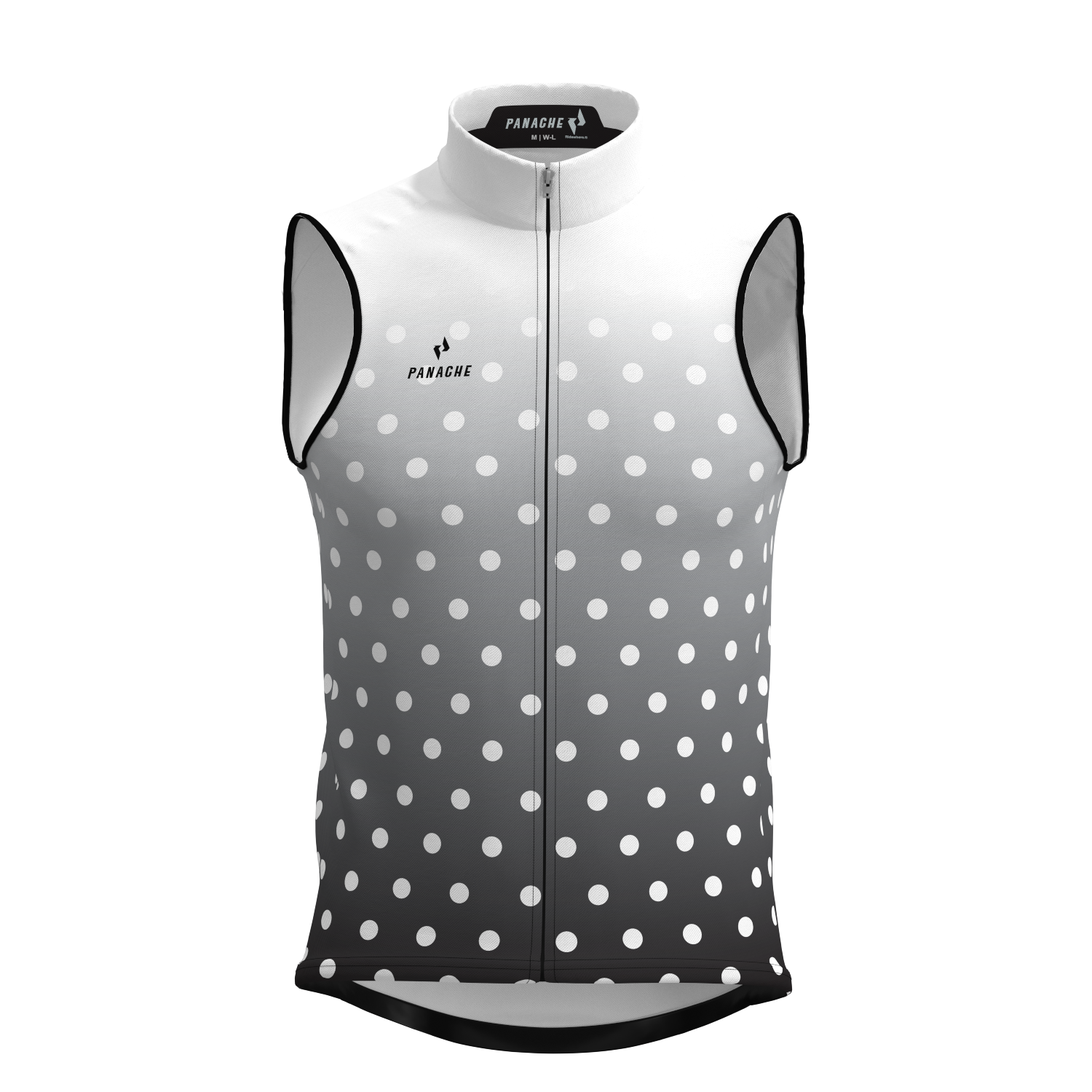 M's and W's Pro Wind Vest - Black & White Fade Dots