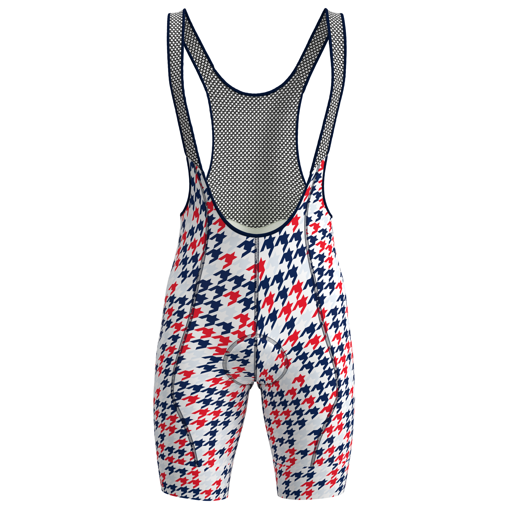 Men's WT Bib Short - Red, White and Blue Houndstooth