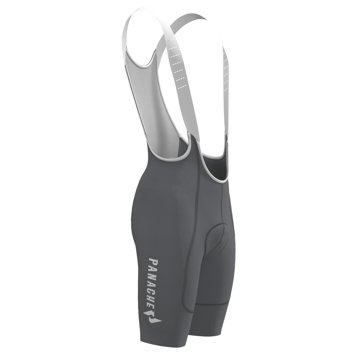 Men's WT 2ND SKIN Bib Short - Light Grey w/Panache Logo – Panache ...