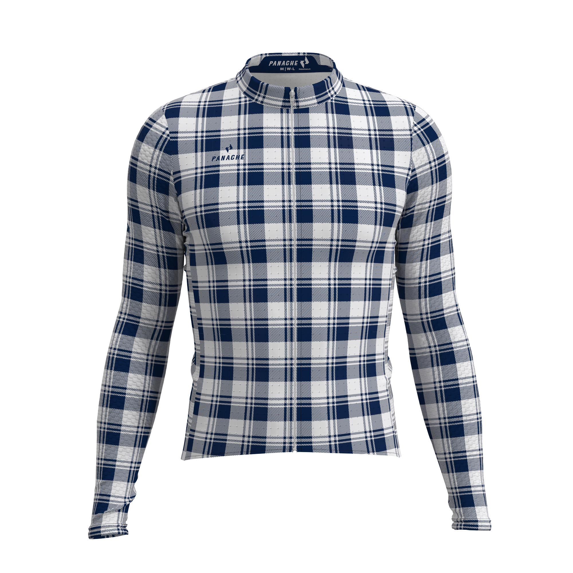 M's & W's Pro Super LS Jersey - Plaid Navy & White