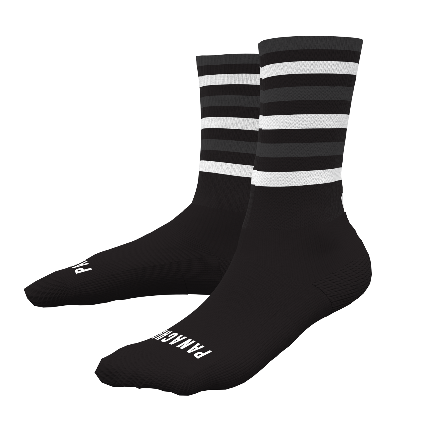 Merino Wool Socks - BLACK with White/Grey stripes