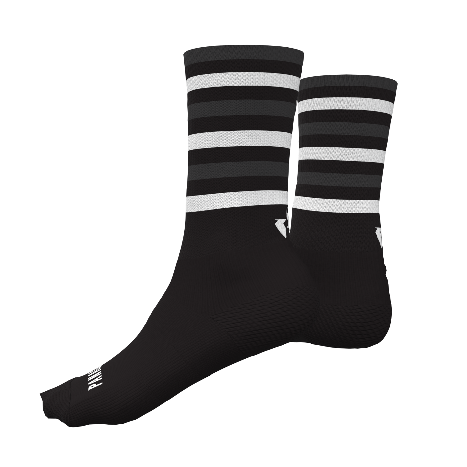 Merino Wool Socks - BLACK with White/Grey stripes